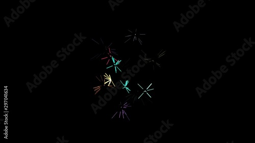 colorful sparkler with alpha channel overlay background