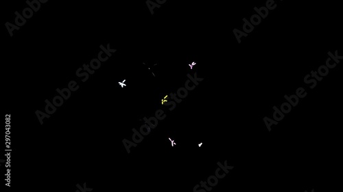 colorful sparkler with alpha channel overlay background