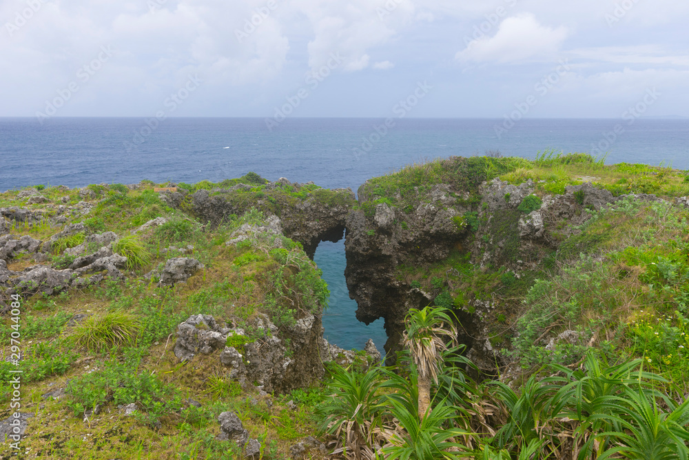 Beautiful Scenery of Manzamo Cape in Okinawa, Japan