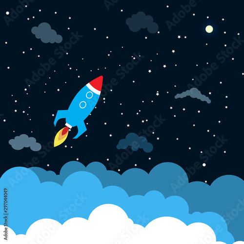 Project start up concept rocket launch