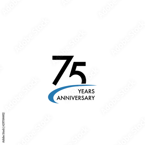 75 years anniversary logo design template, vector illustration
