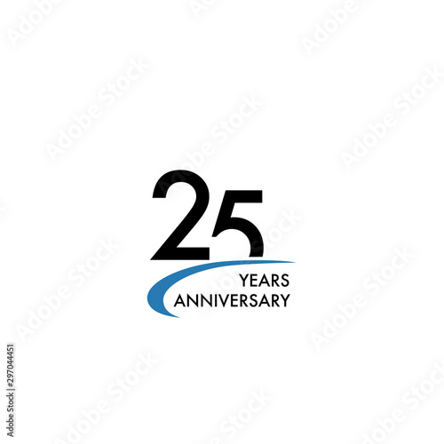 25 years anniversary logo design template, vector illustration