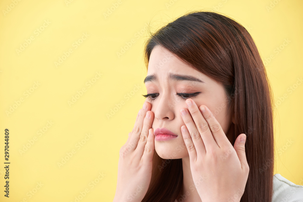 Young woman having skin problems Young woman having skin problems