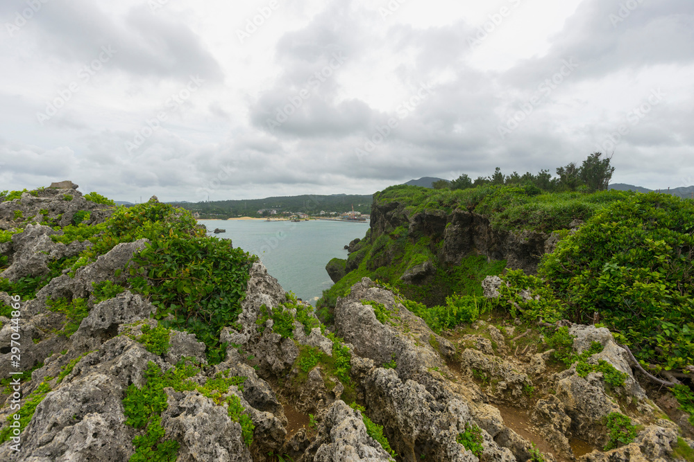 Beautiful Scenery of Manzamo Cape in Okinawa, Japan