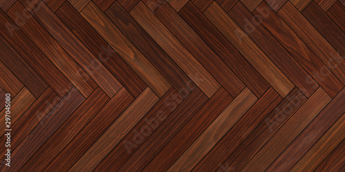 Seamless wood parquet texture horizontal herringbone deep red