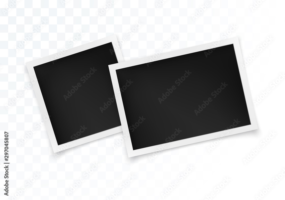 Photo Frame Set. Square and Horizontal Photography Frame Template for your Design. Vector Illustration Isolated on Transparent Background Photo Frame Set. Square and Horizontal Photography Frame Template for your Design. Vector Illustration Isolated on Transparent Background