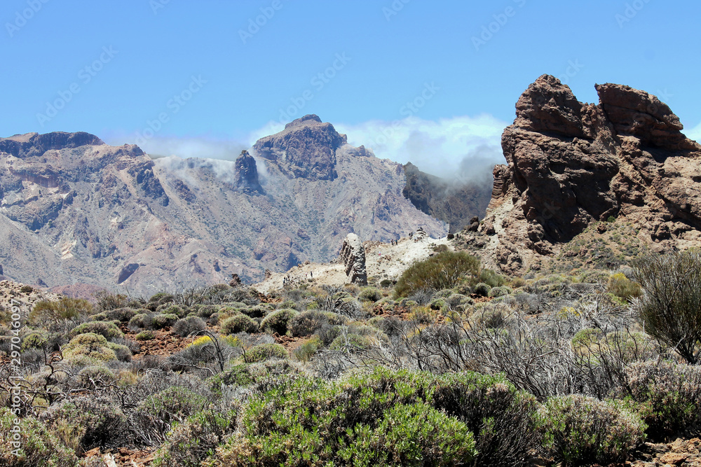 Wandern am Rand des Vulkans am Tejde