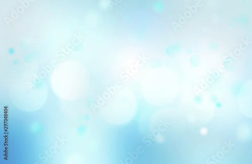 Soft blurred blue bokeh background,abstract defocused lights backdrop.Illustration.