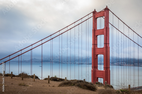 Canvas-taulu Golden gate bridge view from Battery Spencer hill