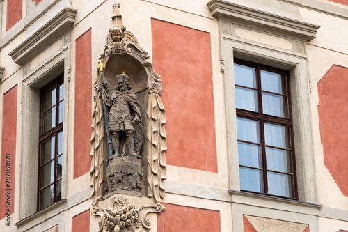 Photography Statue of Saint Wenceslas on  the Old Provost Residence in Prague Castle