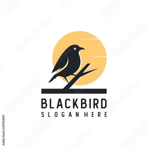 black bird silhouette logo vector illustration