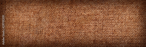 Texture and background of jute. Panorama.
