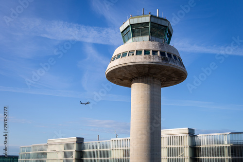 Control Tower In Barcelona El Prat - Josep Tarradellas Airport, Catalonia, Spain. photo