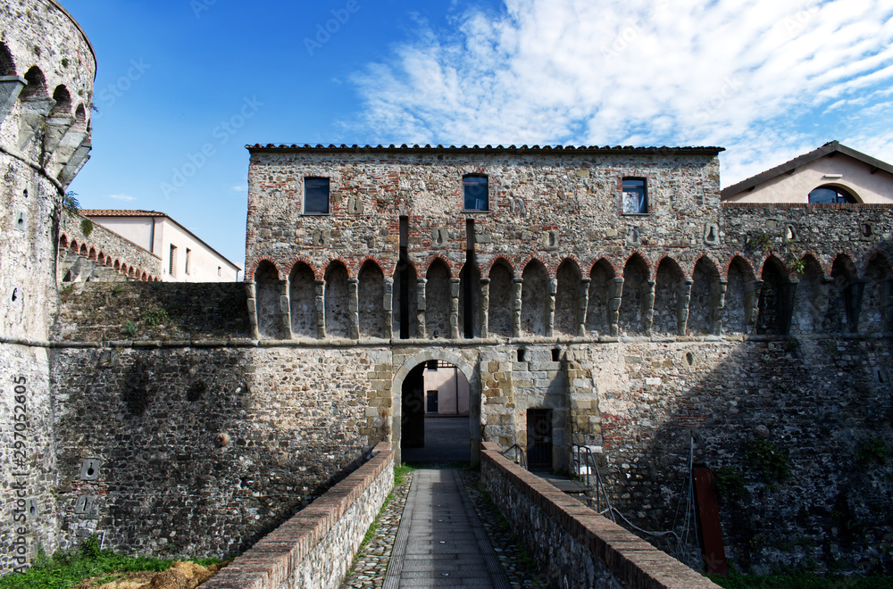 Ancient Firmafede medieval fortress in Sarzana, Italy. Rebuilt by Lorenzo il Magnifico in 1488 