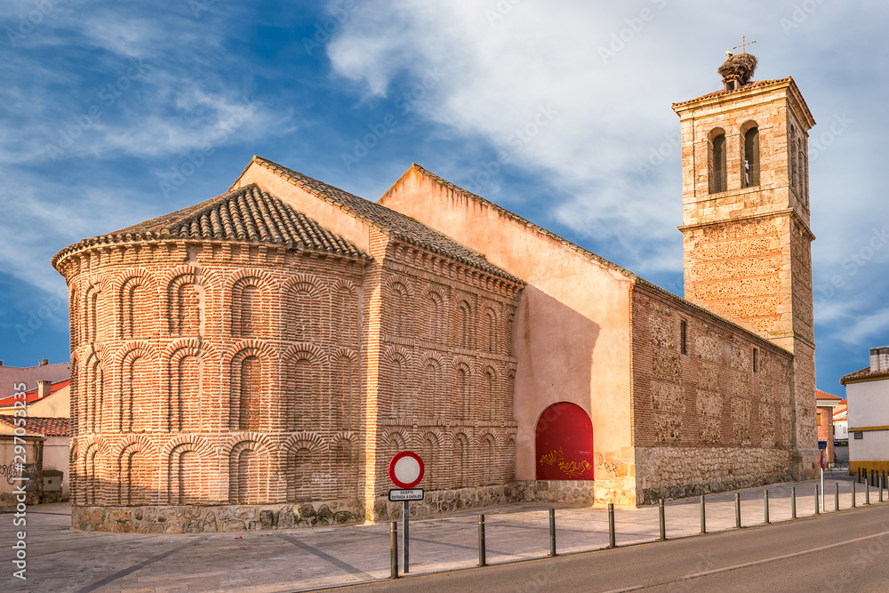 San Pedro Apostol church (Camarma de Esteruelas, Spain).  It preserves from its original factory in the thirteenth century the semicircular apse and the brick anteabside. 