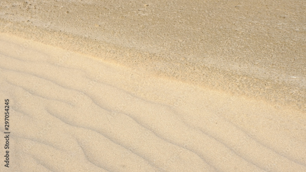 Fototapeta premium Sand by the river. Defocused Background. Template for design.