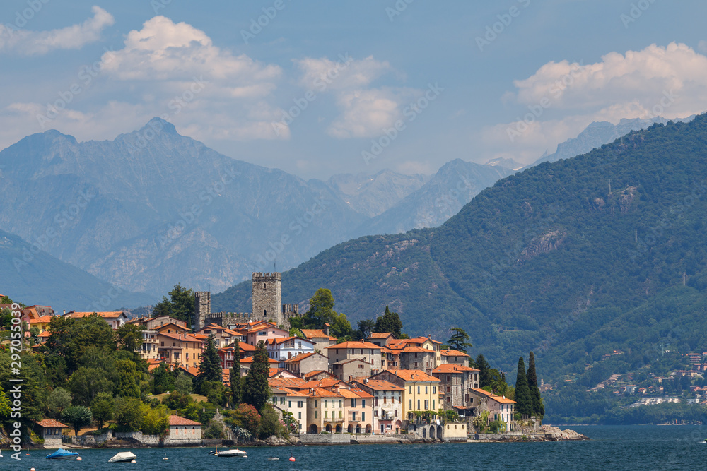 View to Como lake from San Siro town, Italy