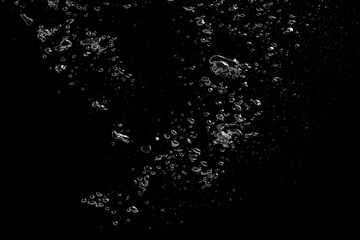 Water bubble on a black