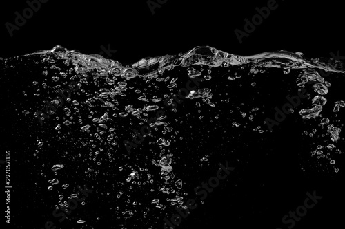 Water surface black background