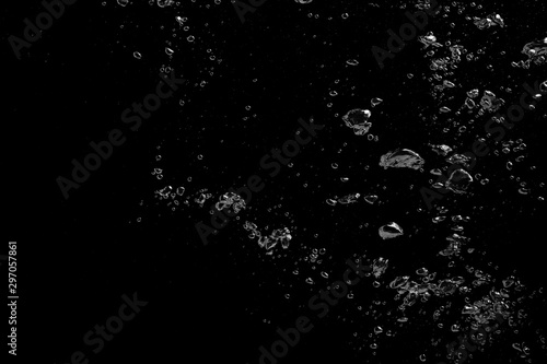 Water bubble on a black