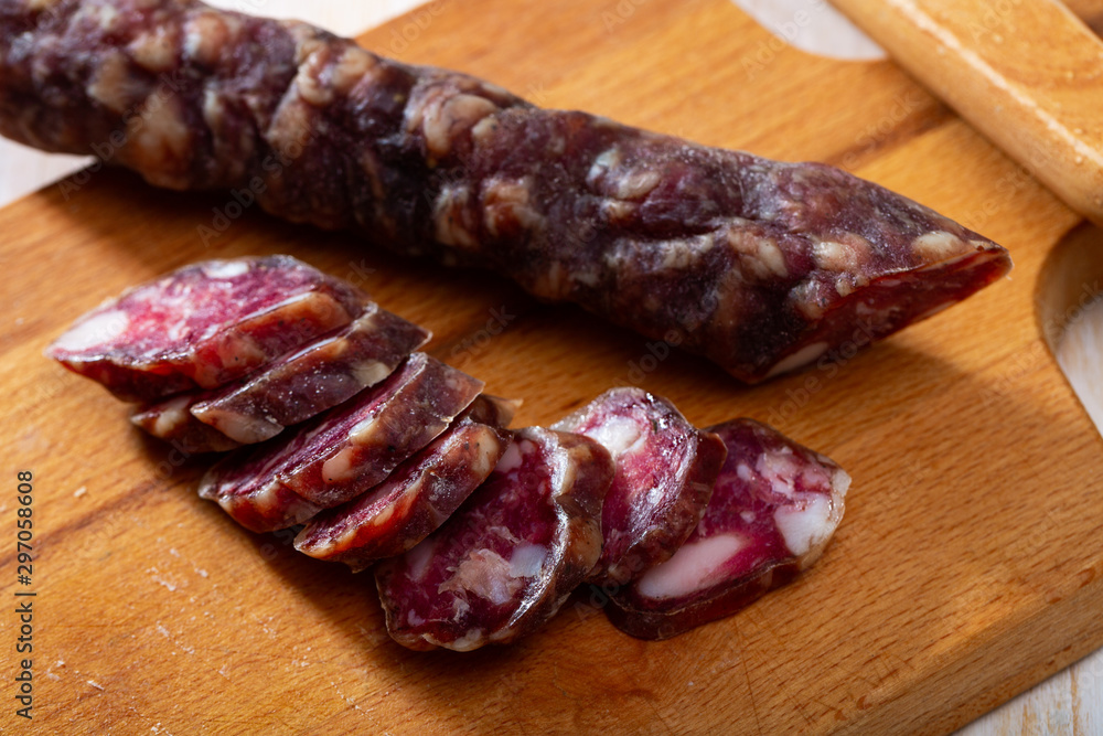 Sliced french dry sausage