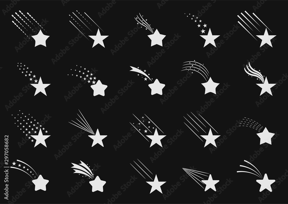 Fototapeta premium Shooting star icons