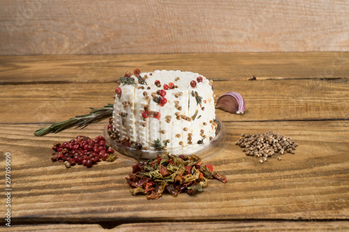 mozzarella cheese with wine and