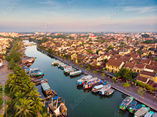 Aerial view of Hoi An ancient town in Vietnam. photo