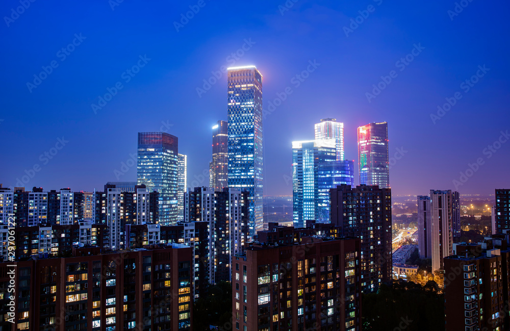 The night view of the city landscape in Beijing