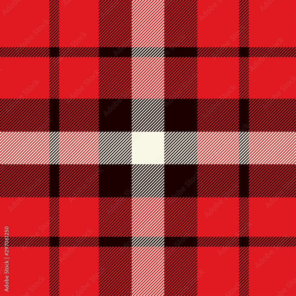 Tartan Seamless Pattern in Red, White and Black. Tartan Seamless Pattern in Red, White and Black.