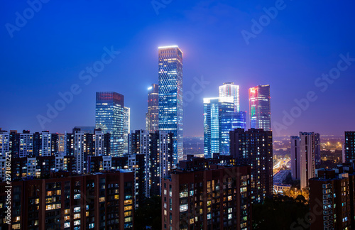 The night view of the city landscape in Beijing © zhengzaishanchu