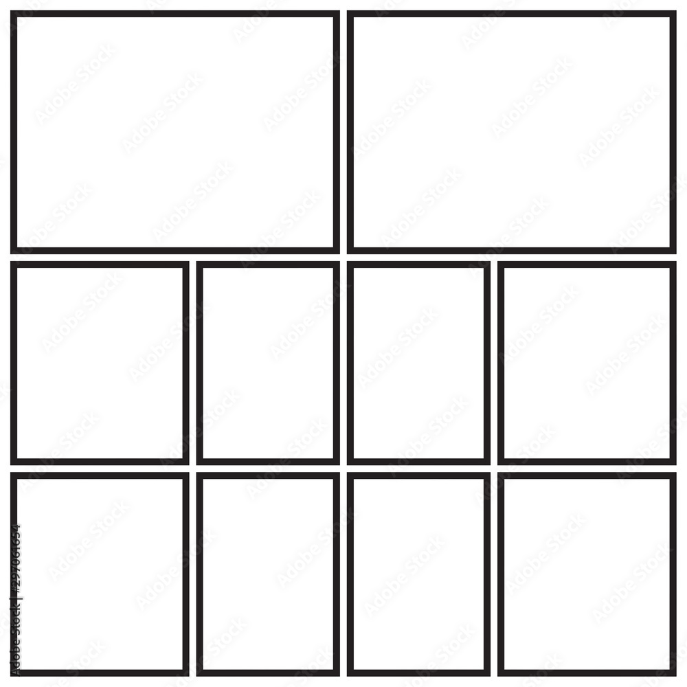Vector mock up mood board of ten frames. Photo collage templates. Vector mock up mood board of ten frames. Photo collage templates.