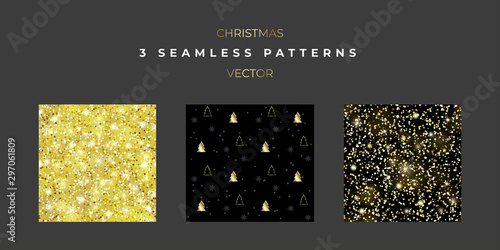 Set of three Christmas seamless textures