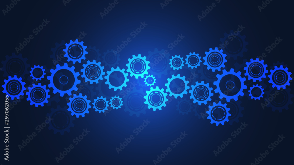 Cogs and gear wheel mechanisms. Hi-tech digital technology and engineering. Abstract technical background. Cogs and gear wheel mechanisms. Hi-tech digital technology and engineering. Abstract technical background.