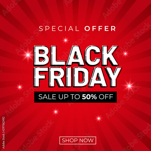 Sale banner template design with Black friday sale word. Social media banner template, voucher, discount, season sale