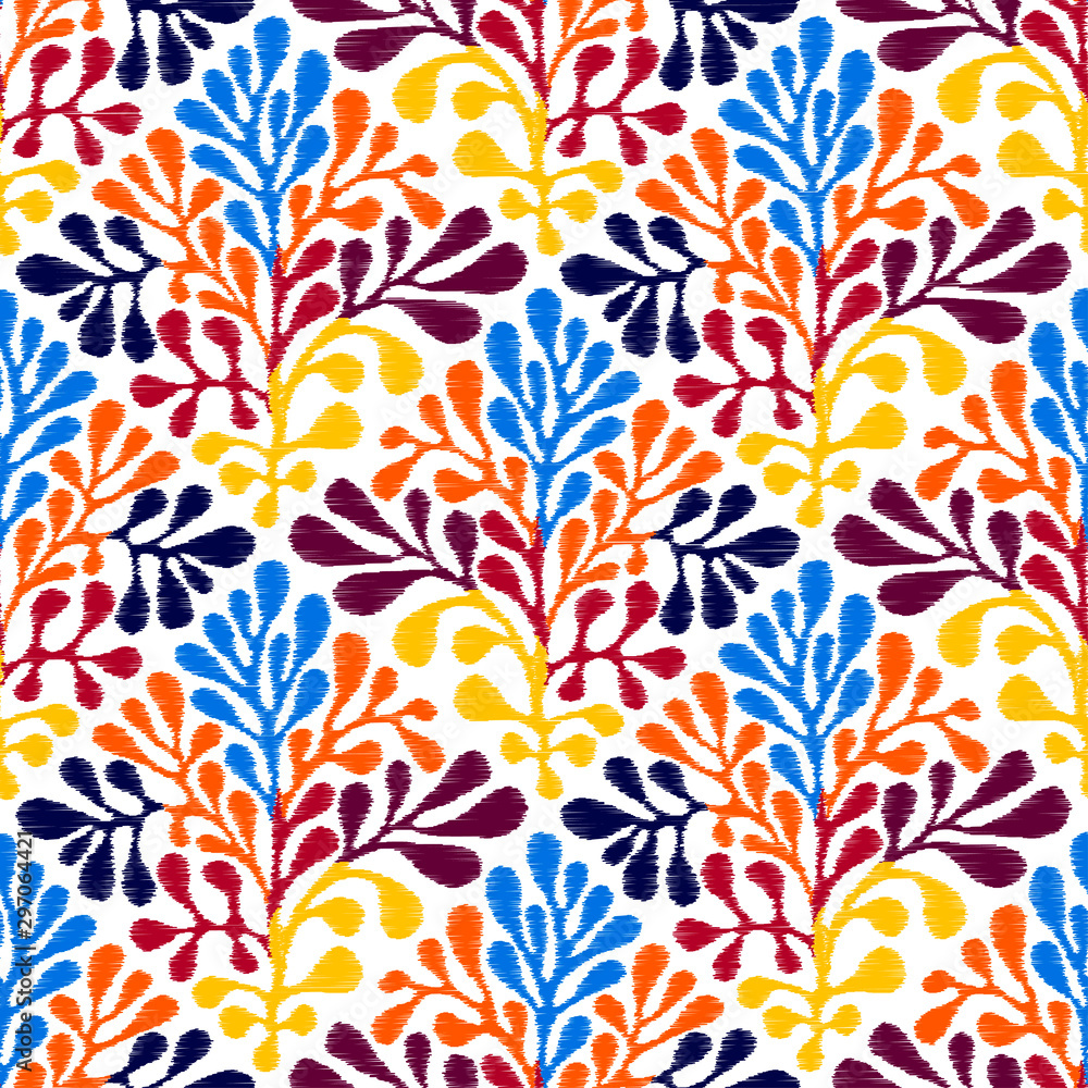 Vector seamless mexican style floral pattern Vector seamless mexican style floral pattern