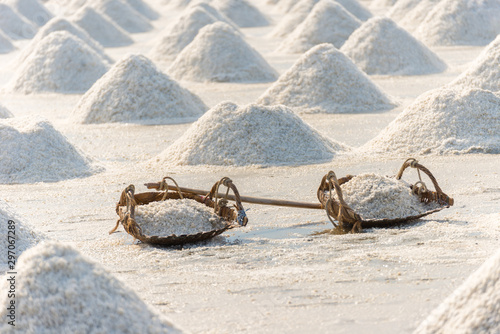 salt farm at Samut Songkhram province in thailand