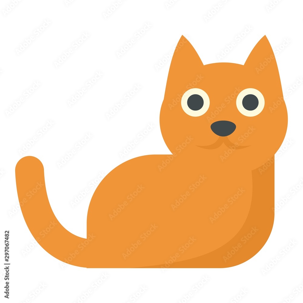 Red hair cat icon. Flat illustration of red hair cat vector icon for web design