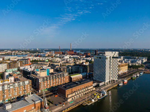 Aerial view of Jatkasaari, a modern urban district in Helsinki © Iurii