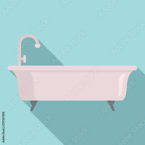 Bathtub icon. Flat illustration of bathtub vector icon for web design