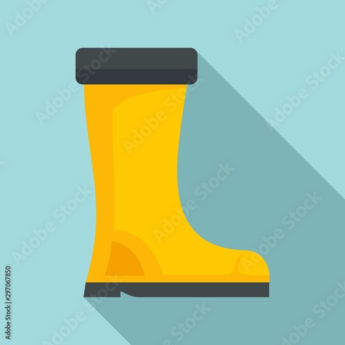 Rubber boot icon. Flat illustration of rubber boot vector icon for web design