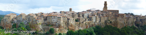 Panoramic view of Pitigliano town. La Toscana, Italy.