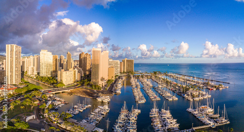 Obraz na plátne Aerial of Ala Wai Boat Harbor