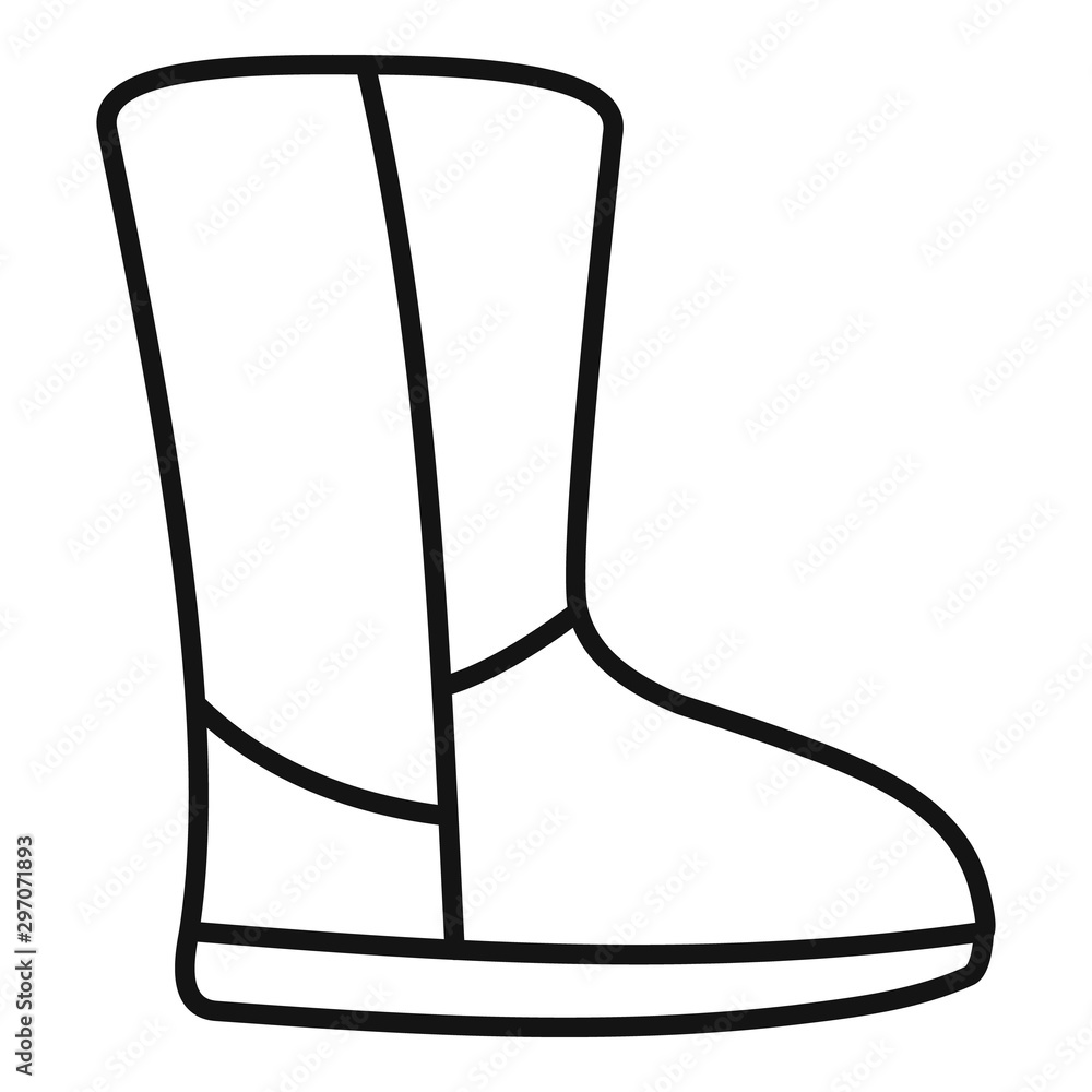 Ugg boot icon. Outline ugg boot vector icon for web design isolated on  white background Stock Vector | Adobe Stock
