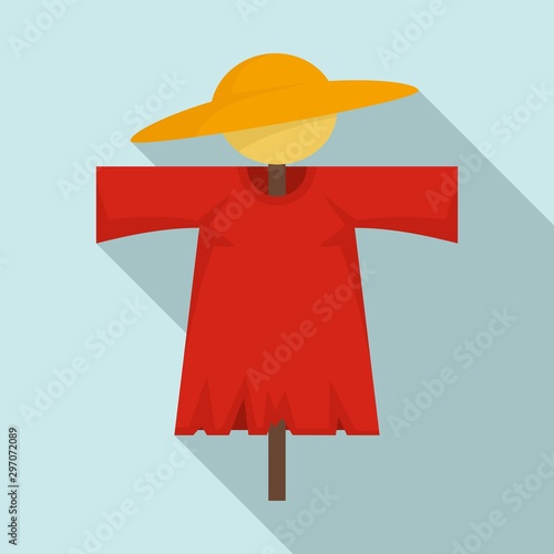 Scarecrow doll icon. Flat illustration of scarecrow doll vector icon for web design