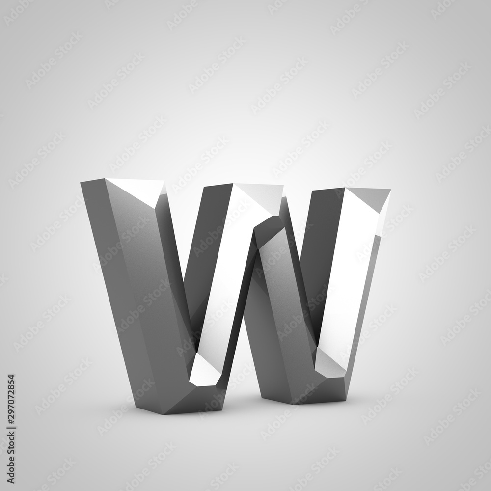 Metal chiseled letter W lowercase Metal chiseled letter W lowercase