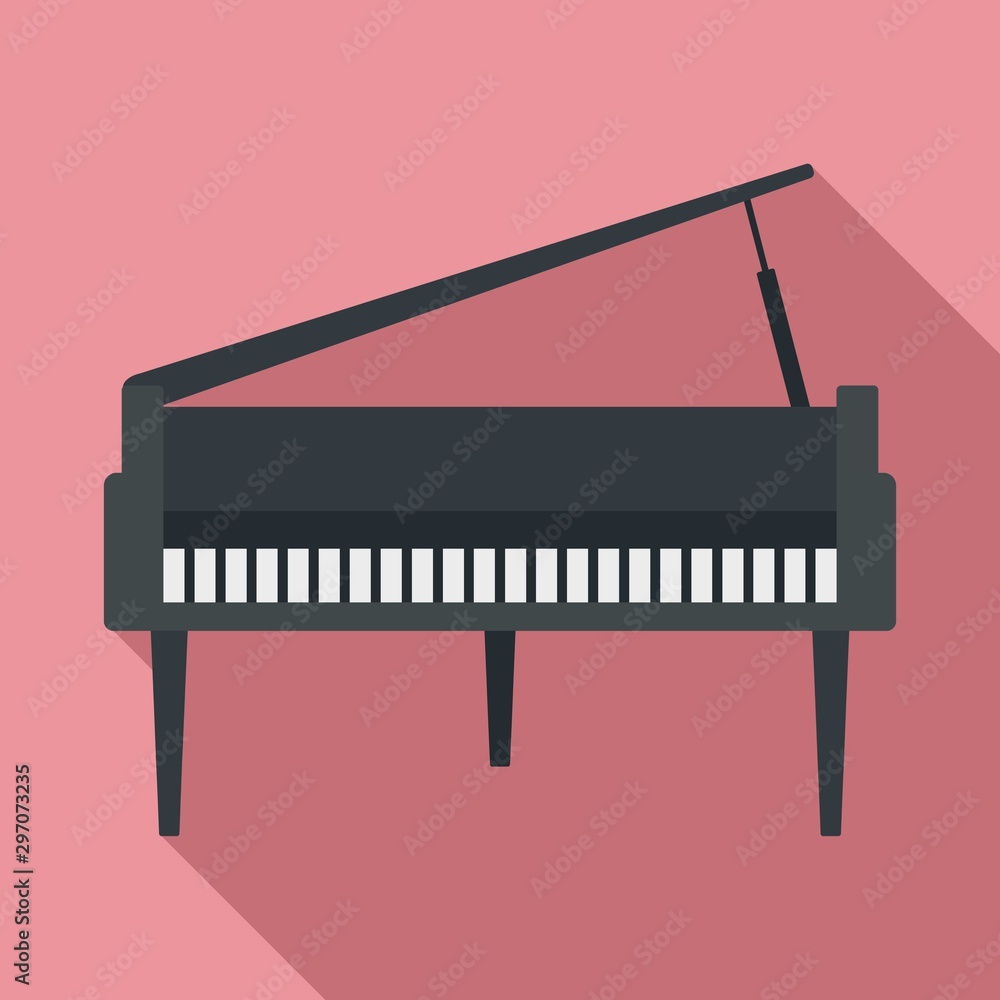 Fototapeta Grand piano icon. Flat illustration of grand piano vector icon for web design