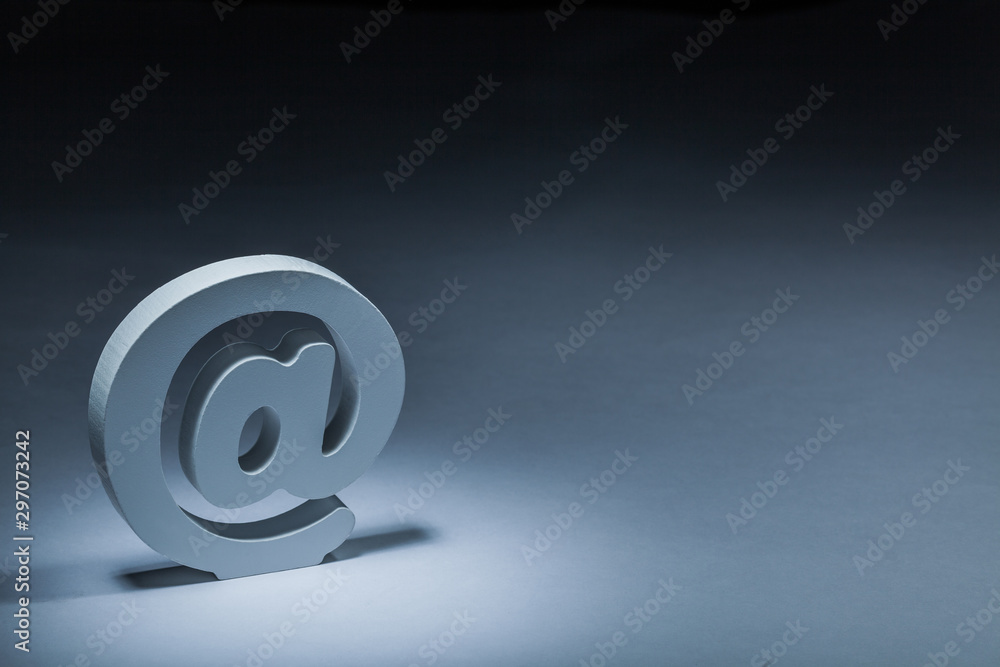 white email post symbol with lighting from top white email post symbol with lighting from top