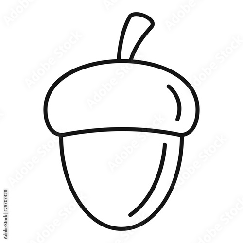 Forest acorn icon. Outline forest acorn vector icon for web design isolated on white background