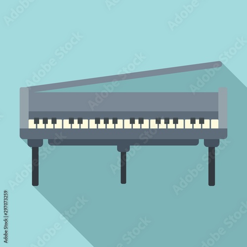 Open grand piano icon. Flat illustration of open grand piano vector icon for web design